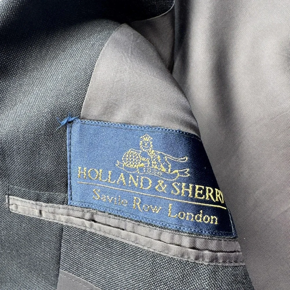 Bhambi's Blazer Mens 40R Gray Wool Holland & Sherry Savile Row Sport Coat Jacket